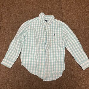 Ralph Lauren polo long sleeve green button up shirt size 3t